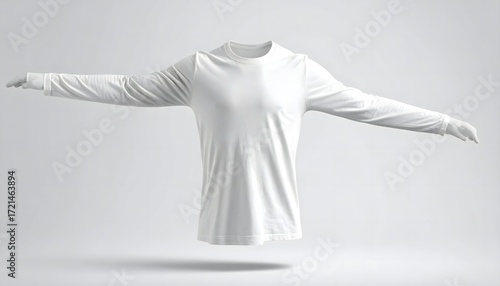 Unbranded long sleeve shirt made of soft cotton fabric suitable for casual daily wear and comfortable athletic performance clothing for men and women wanting a blank canvas for custom printed