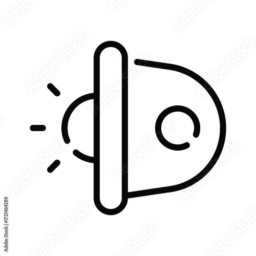 Line icon of vehicle headlamp for garage and mechanic usage.