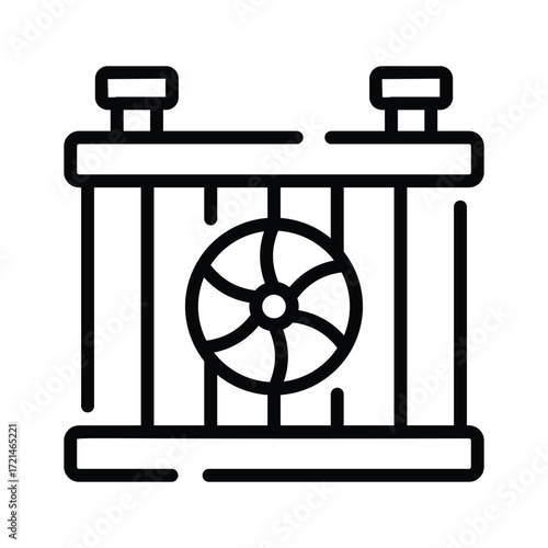 An amazing icon of a car radiator cooling system in modern style