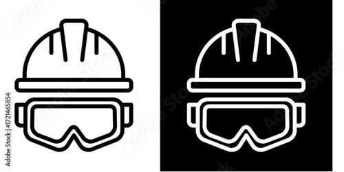 Hard Hat  Icon Set White Style Collection