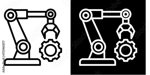 Robotic Arm  Icon Set White Style Collection