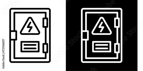 Electrical Panel  Icon Set White Style Collection
