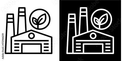 Sustainable Industry  Icon Set White Style Collection