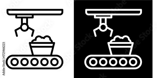 Raw Material Processing  Icon Set White Style Collection