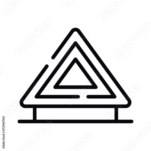 Emergency roadside triangle symbol for auto breakdown and mechanic service.