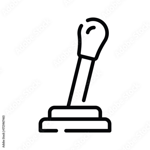 Line gear lever symbol for automotive, mechanic, and garage services.