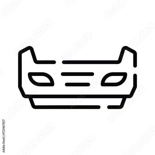 Car bumper line icon, automotive service and repair