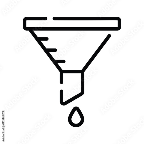 Line style funnel symbol used in auto service and repair.