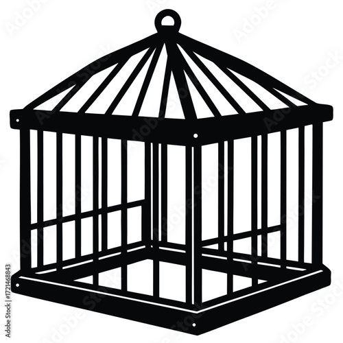 Park Ranger isolated wildlife cage on white background