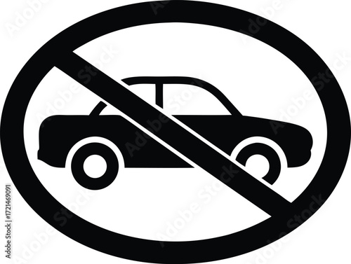 no car parking sign traffic rule icon vector, restriction symbol illustration
