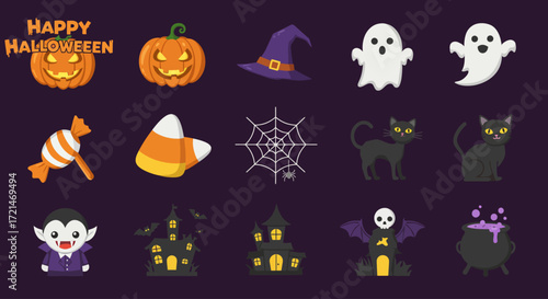 Happy Halloween Trick or Treat Icons