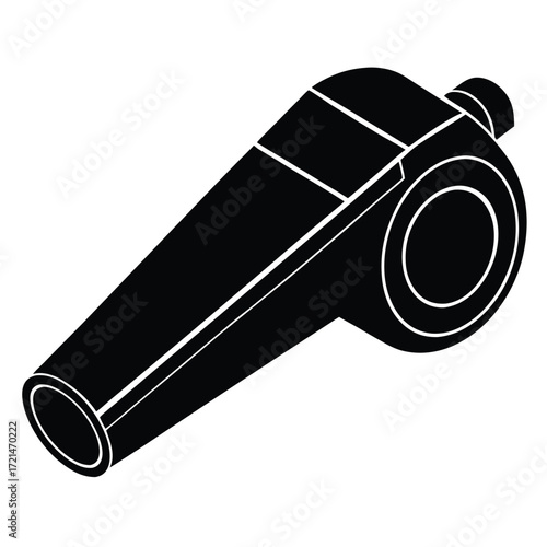 metal whistle isolated on white