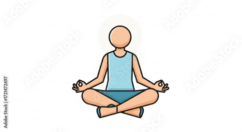 A serene figure in a meditative pose embodies tranquility and mindfulness, promoting wellness and inner peace