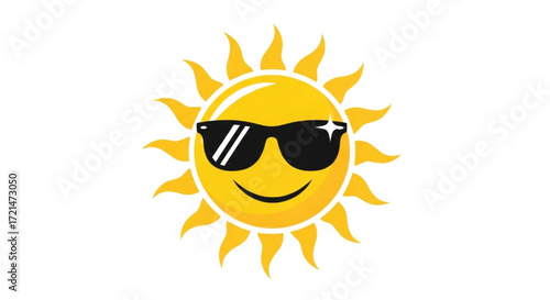 Cool sun with sunglasses, a fun and vibrant vector illustration for summer and vacation themes