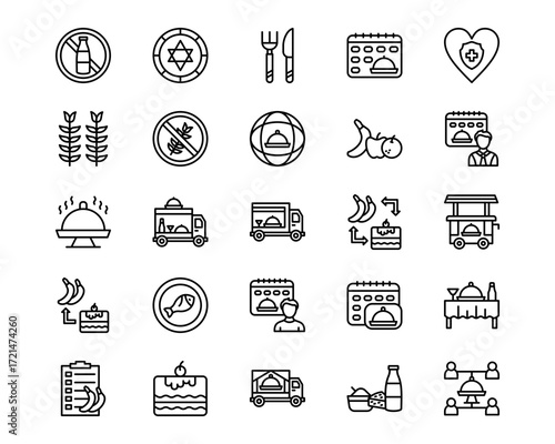 Catering Line Vector Icons