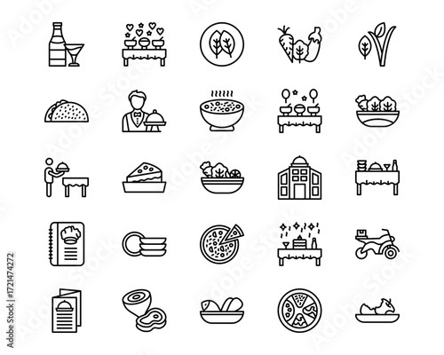 Catering Line Vector Icons
