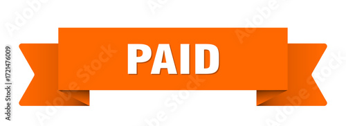 paid ribbon isolated on transparent background. paid ribbon