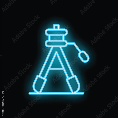 Glowing neon sign representing a compass, symbolizing exploration, adventure, and the thrill of discovering new horizons