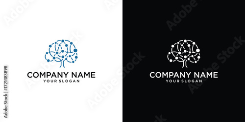 Tree technology logo template design, icon, symbol