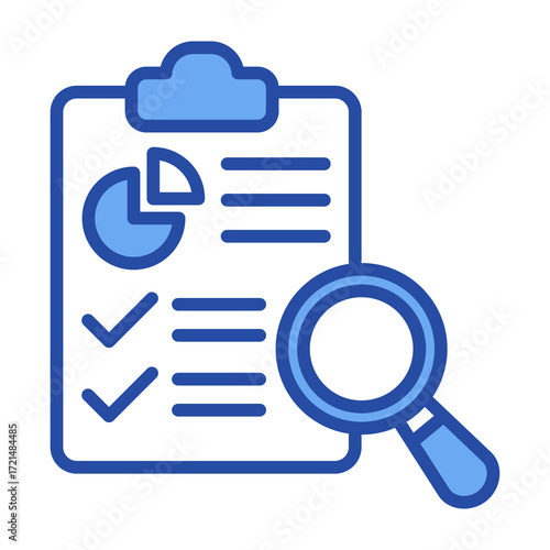 Audit Trail Blue Vector Icon