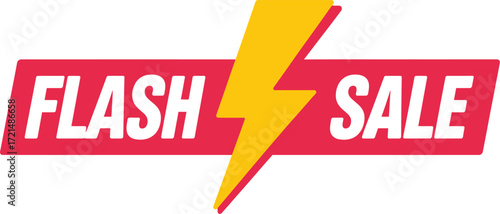 Exciting flash sale announcement with a vibrant lightning bolt graphic for promotions
