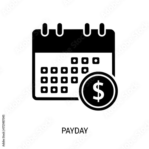 Calendar icon with dollar coin symbol representing payday and financial planning