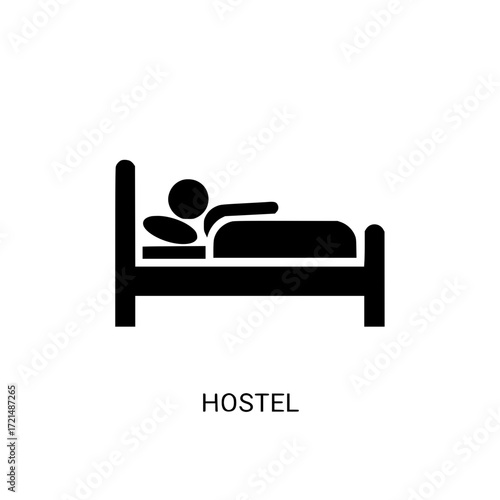 Hostel bed icon symbol for accommodation lodging travel tourism hospitality
