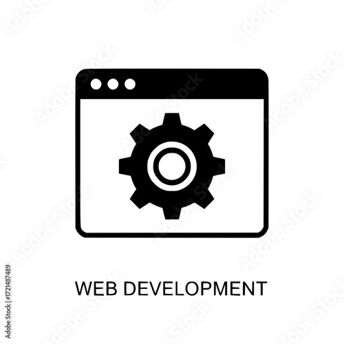 Web development icon gear setting cogwheel software coding technology digital concept