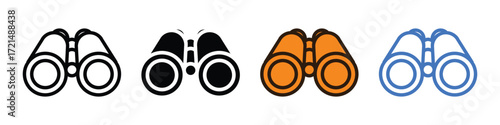 Binoculars line icon vector. travel, adventure, and discovery ready symbol. vector illustration.