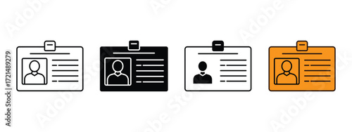 Person identity card icon vector. Access Control and Professional Identity Solutions symbol. vector illustration.