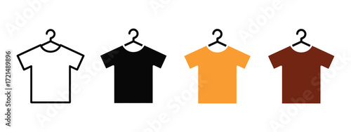 T shirt hanger icon vector. Hangers Showcase Fashion Choices and Wardrobe Essentials symbol. vector illustration.