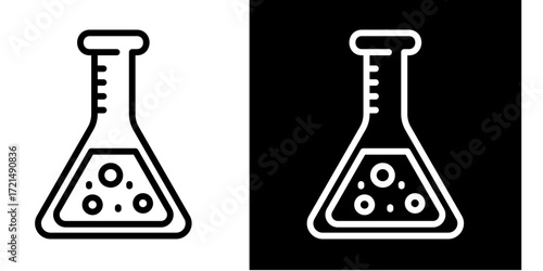 Laboratory Flask  Icon Set White Style Collection