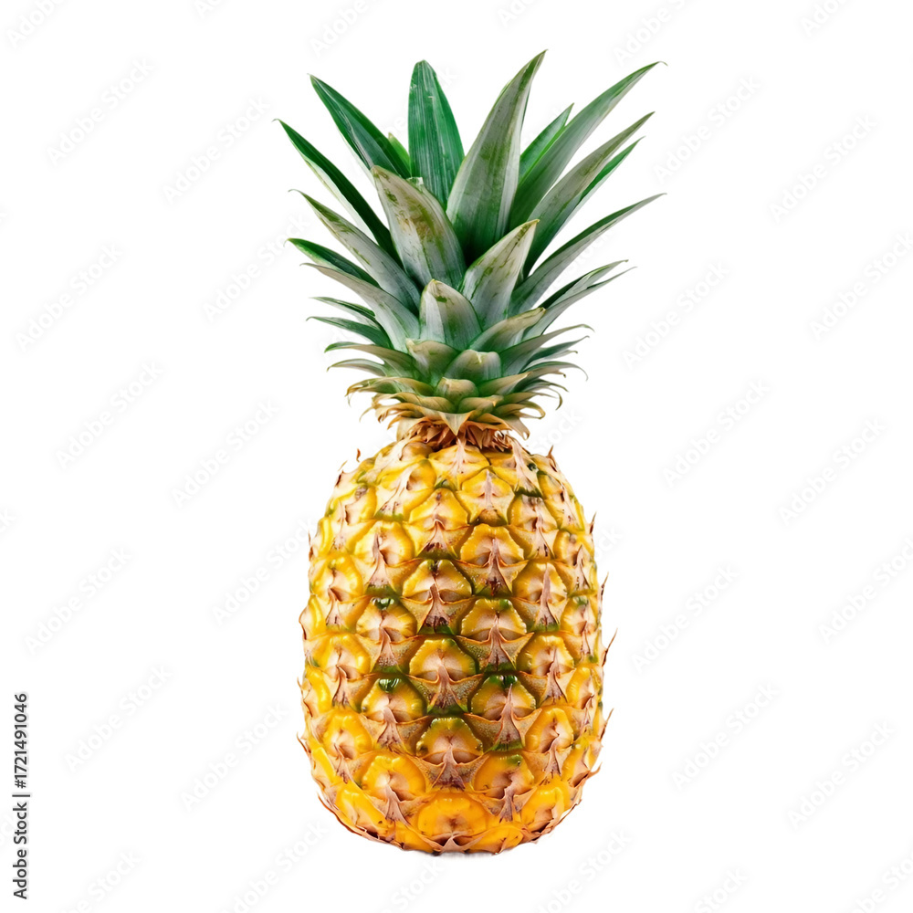 Fototapeta premium A single pineapple isolated on transparent background.png