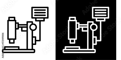 Digital Microscope  Icon Set White Style Collection