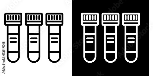 Sample Collection Tube  Icon Set White Style Collection