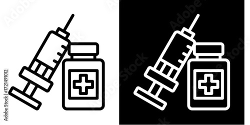Vaccine Development  Icon Set White Style Collection