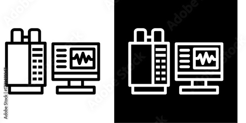 Gas Chromatography  Icon Set White Style Collection