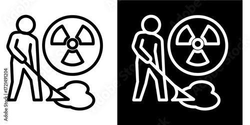 Chemical Spill Cleanup  Icon Set White Style Collection