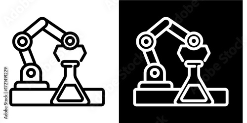 Laboratory Automation  Icon Set White Style Collection