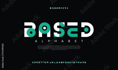 Abstract technology typography, Creative urban sport fashion futuristic font and with numbers. Modern digital alphabet font. vector illustration