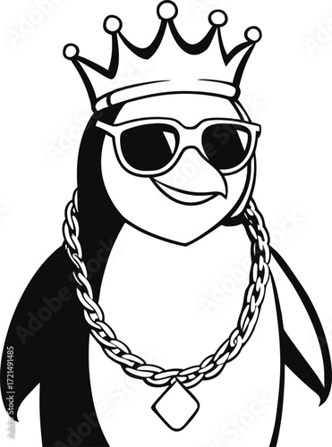Penguin wearing sunglasses silhouette