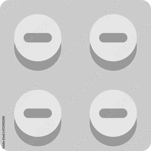 Four White Pills in Blister Pack