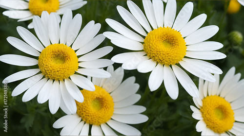 Max Chrysanthemum (Leucanthemum maximum). Flowering Capitulum Closeup