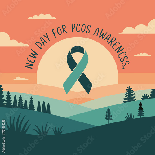 New Day Sunrise PCOS Awareness Ribbon