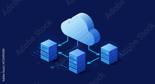 Minimal vector illustration of cloud computing