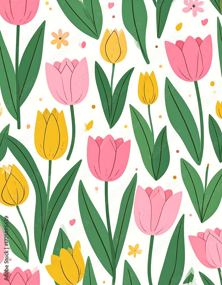 Obraz premium Spring tulip pattern