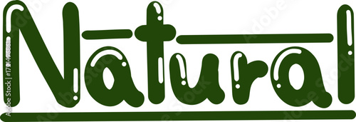 Nature logo label Hand Drawn with leaves, Emblem for organic natural product, bio, healthy food. Sticker for badge, tag packaging Isolated vector illustration