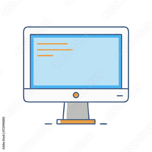 Stylized illustration of a modern computer monitor with a stand and buttons
