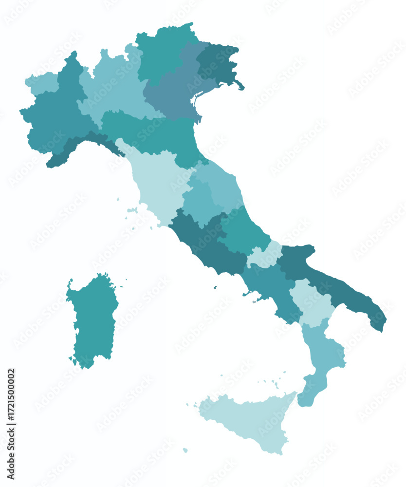 Obraz premium Map of Italy with provincies