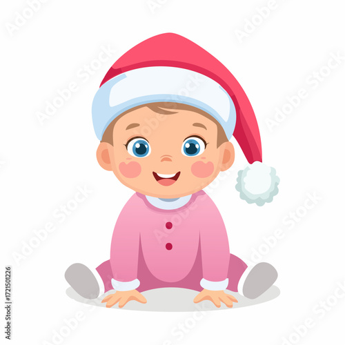 Baby mit einer Weihnachtsmütze